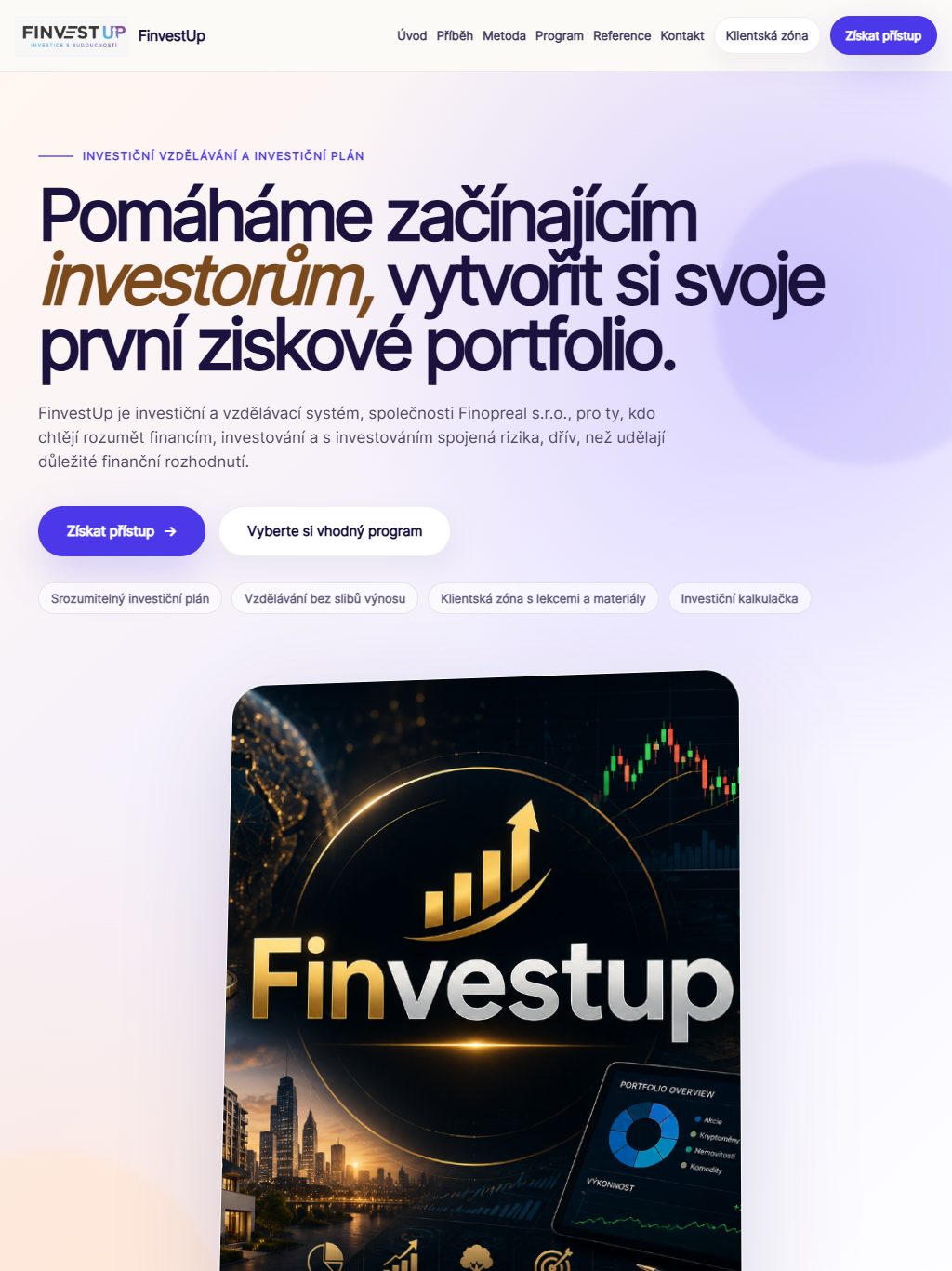 Website von FinvestUp – Tablet