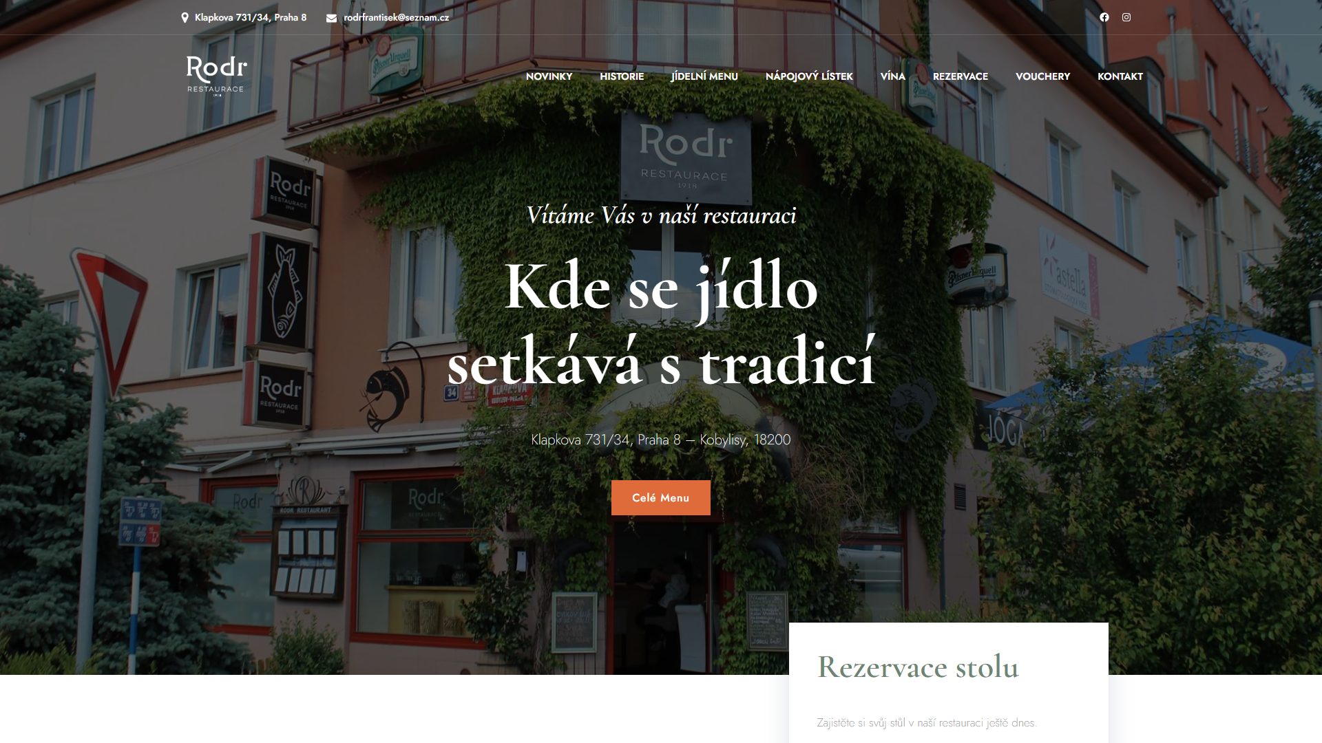 Web Restaurace Rodr