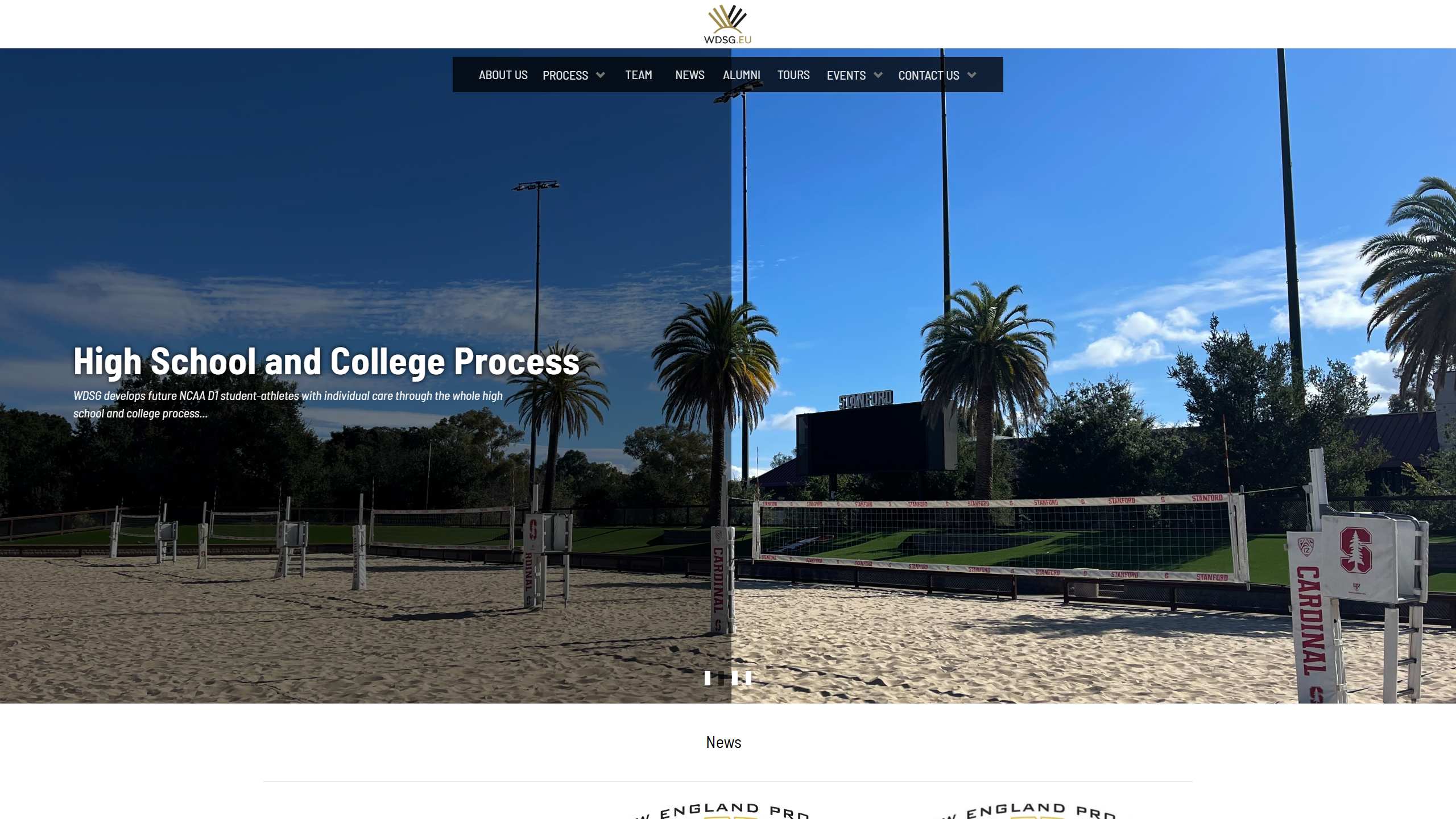 Website der World Development Sports Group – Monitor